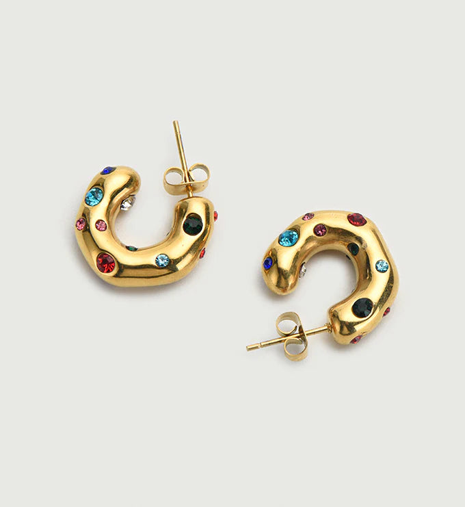 Hammer Grain Zircon earrings