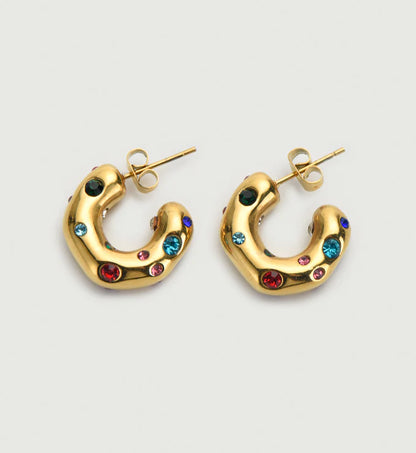 Hammer Grain Zircon earrings