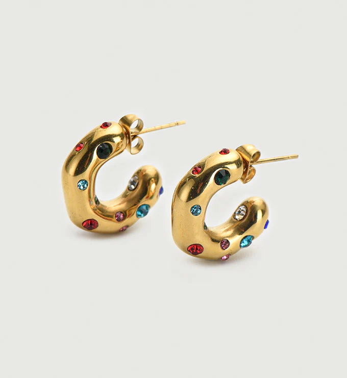 Hammer Grain Zircon earrings