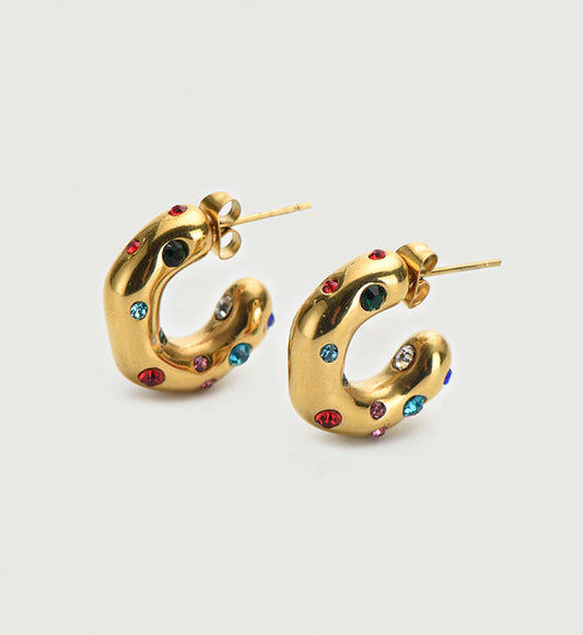 Hammer Grain Zircon earrings