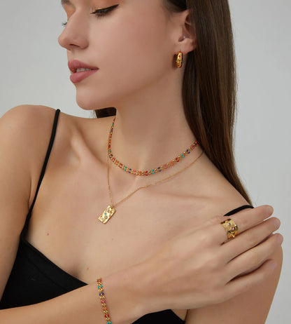 Hammer Grain Zircon earrings