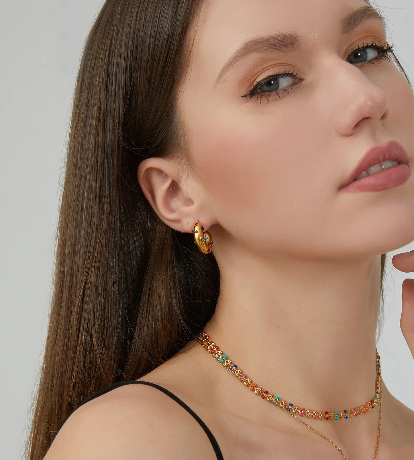 Hammer Grain Zircon earrings