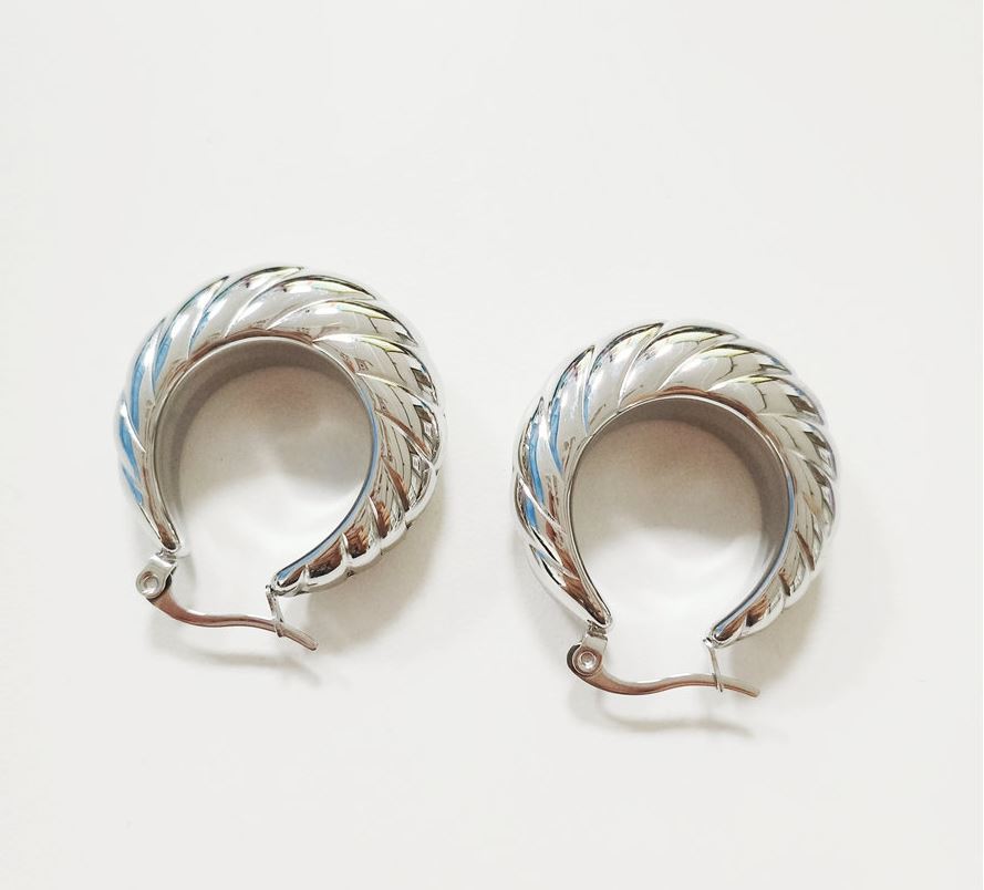 Twisted Hoop Silver